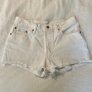 Levi’s 501 white denim cutoffs